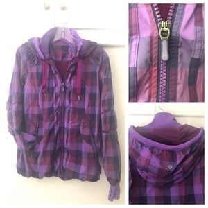 Lululemon Purple Plaid Lightweight Jacket